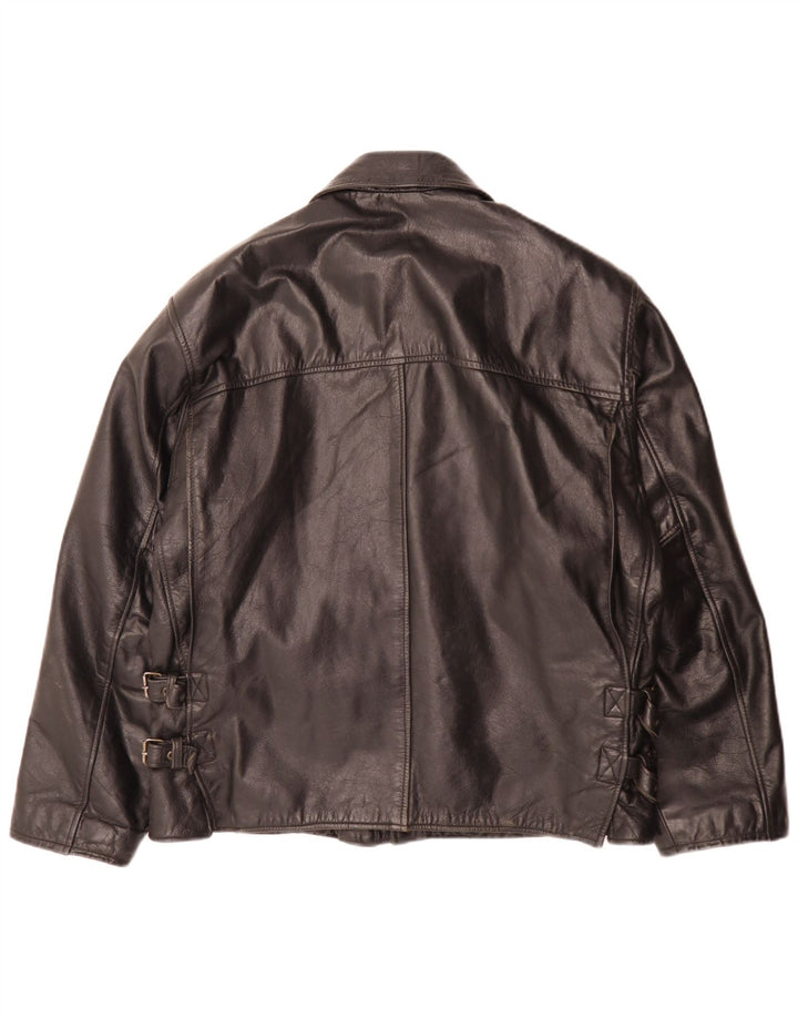 veste en cuir homme vintage IT 48 Medium Noir