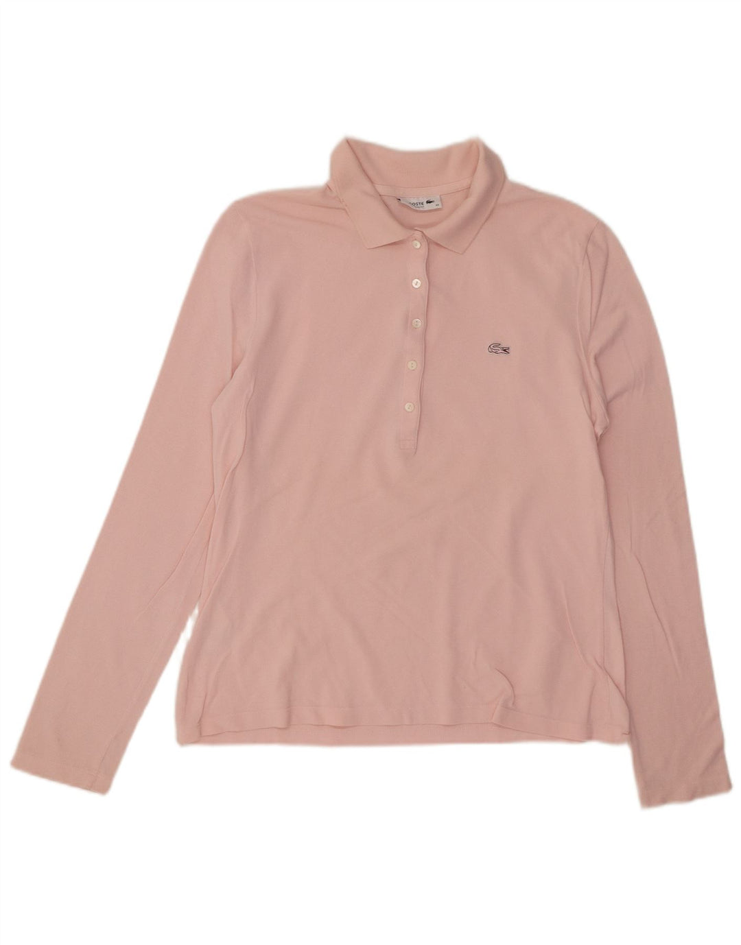 LACOSTE Polo Femme Slim Fit Manches Longues Taille 44 Grand Coton Rose