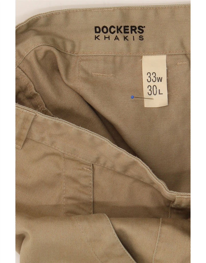 DOCKERS Mens Straight Cargo Trousers W33 L30 Beige Cotton Vintage Dockers and Second-Hand Dockers from Messina Hembry 