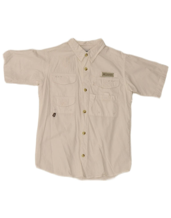 Chemise à manches courtes Columbia garçon 6-7 ans blanc coton