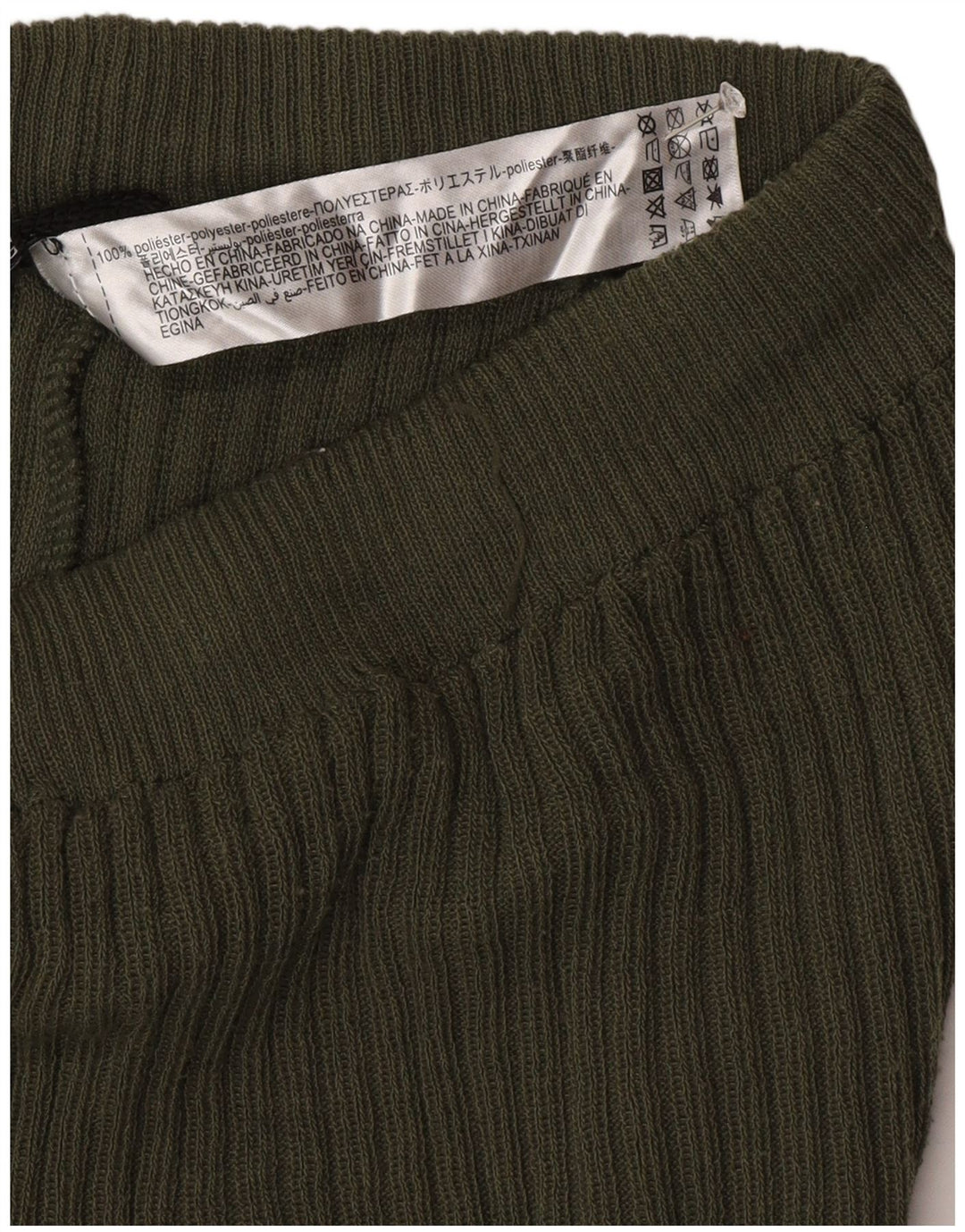 Zara Leggings évasés en tricot pour femme UK 12 Polyester vert moyen