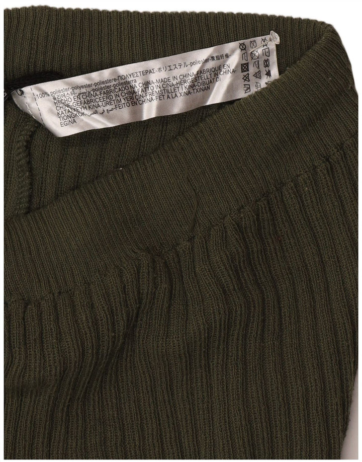 Zara Leggings évasés en tricot pour femme UK 12 Polyester vert moyen