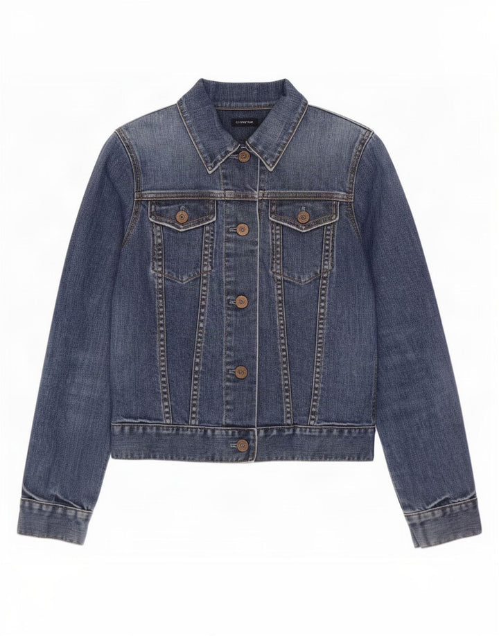 Gap Femme Petite Veste En Jean UK 10 Petit Bleu Coton