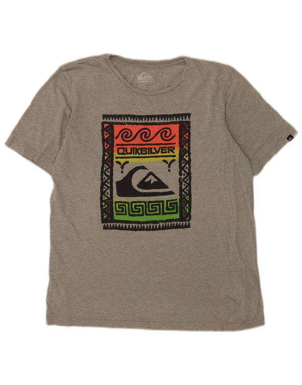 Quiksilver T-Shirt Graphique Regular Fit Garçon 15-16 Ans Gris Moucheté