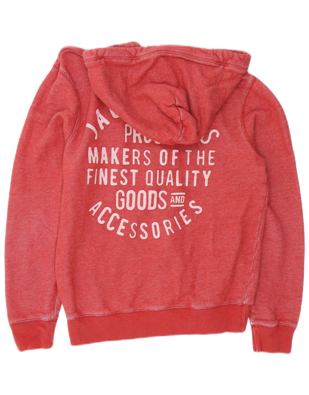 JACK WILLS Pull à Capuche Graphique Zippé Homme Rouge Moyen Coton