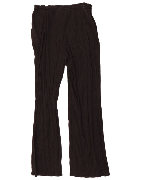Zara Pantalon décontracté évasé pour femme Medium W32 L32 Noir Viscose
