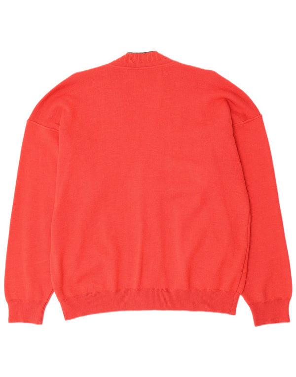 vintage Homme Cardigan Pull IT 50 Laine Rouge Moyenne