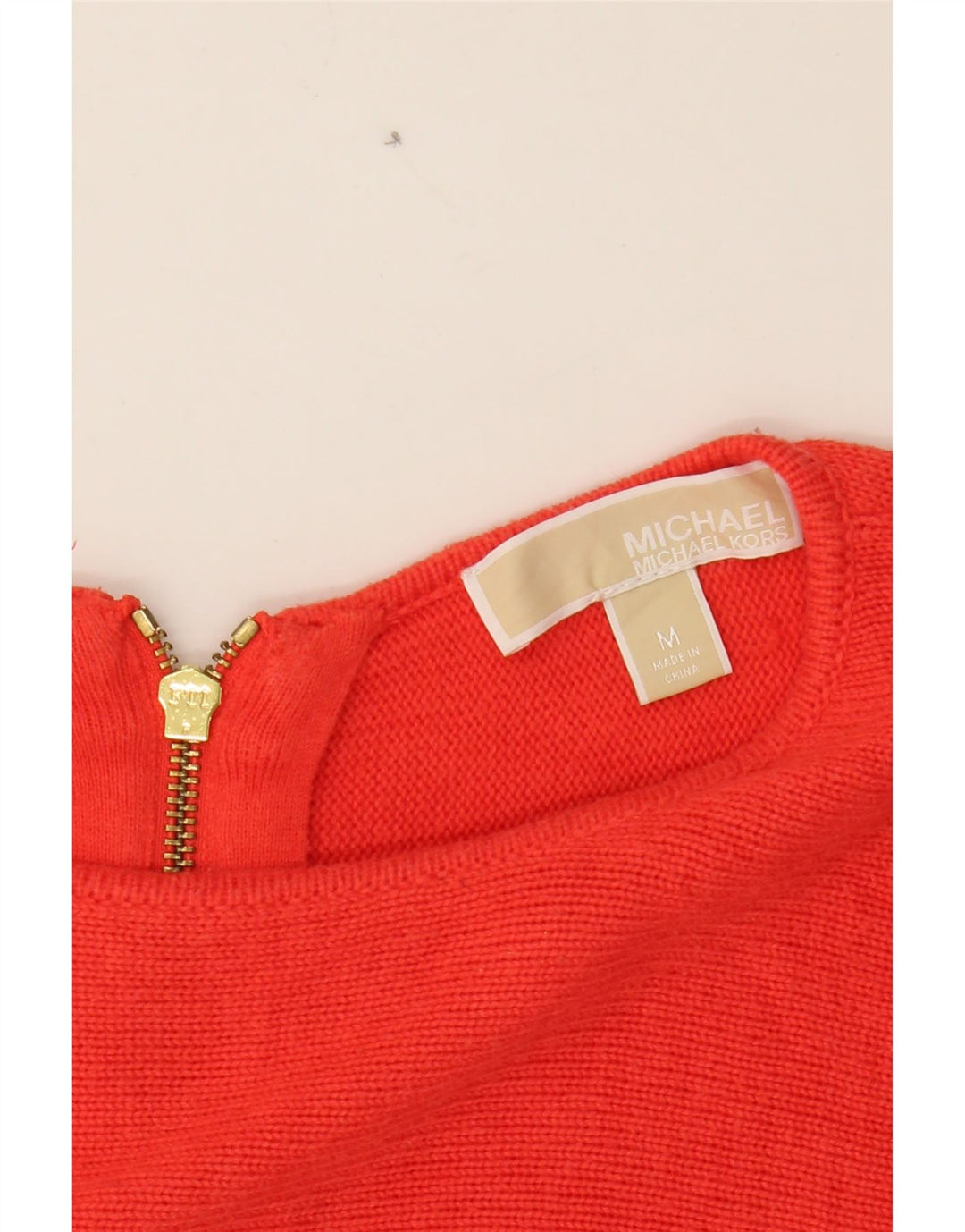 MICHAEL KORS Womens Longline Boat Neck Jumper Sweater UK 14 Medium Red Vintage Michael Kors and Second-Hand Michael Kors from Messina Hembry 