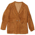 Veste en daim femme VINTAGE IT 46 grand cuir beige
