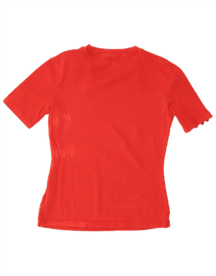 Adidas T-Shirt Femme Top UK 12 Coton Rouge Moyen