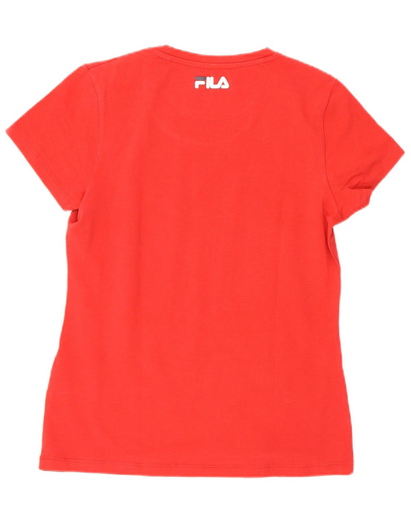 Fila T-shirt graphique pour femme UK 12 Rouge moyen