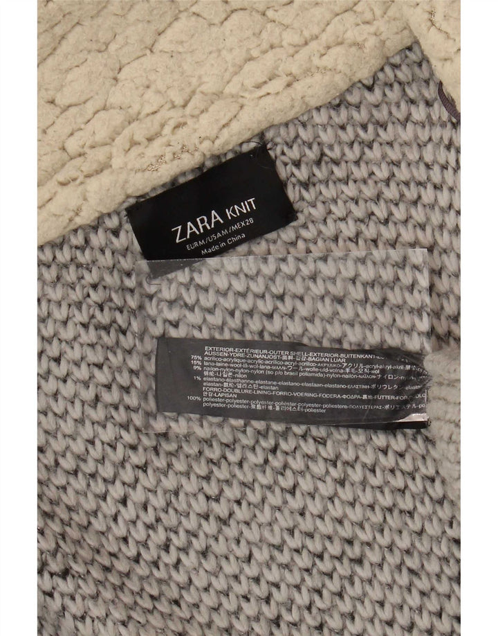 Zara Pardessus ouvert surdimensionné pour femme UK 14 Acrylique color block gris moyen