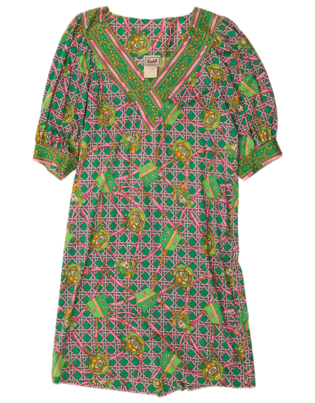 LIOLA Robe droite surdimensionnée à motif abstrait pour femme UK 10 Petit Vert