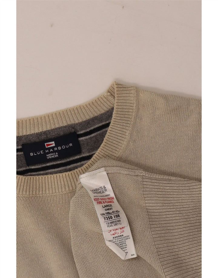 Marks & Spencer Pull à col rond pour homme UK 41/43 Large Gris