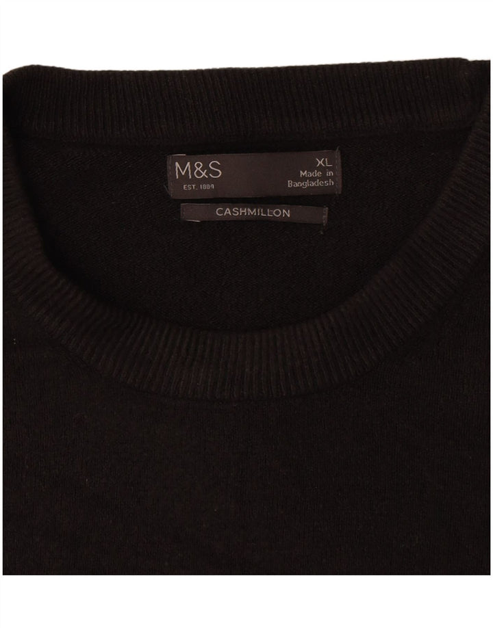 Marks & Spencer Pull ras du cou pour homme XL Noir Acrylique
