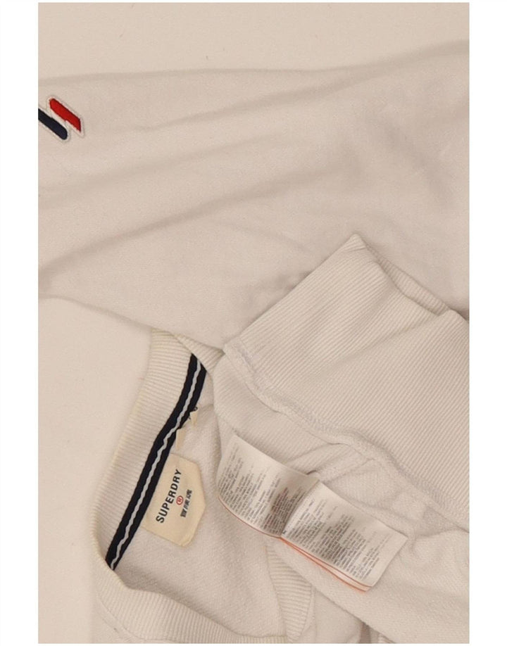 Superdry Sweat-shirt pour femme UK 14 Large Blanc Coton