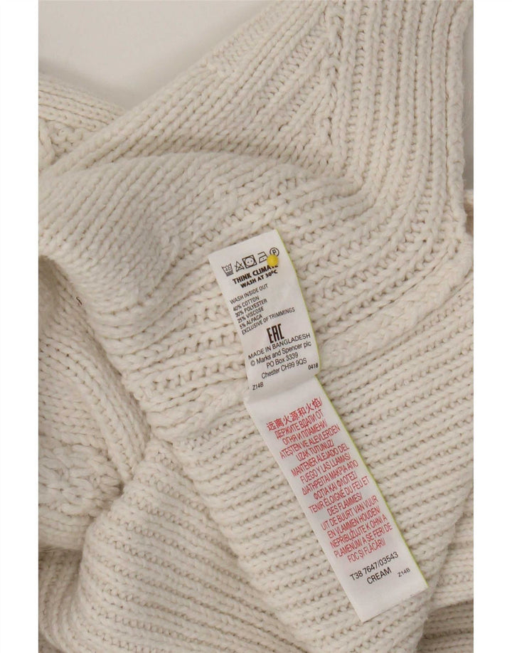 Marks & Spencer Pull surdimensionné à col rond pour femme UK 20 2XL Beige