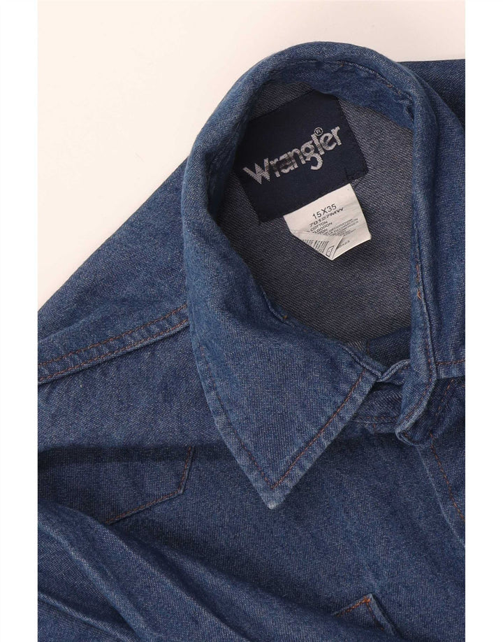 Wrangler Chemise en denim western pour homme Taille 15 Coton bleu moyen