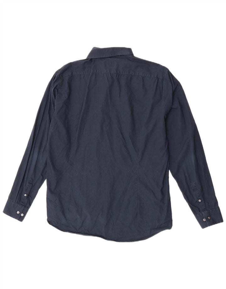 Calvin Klein Chemise slim fit pour homme Taille 42 17 XL Bleu marine