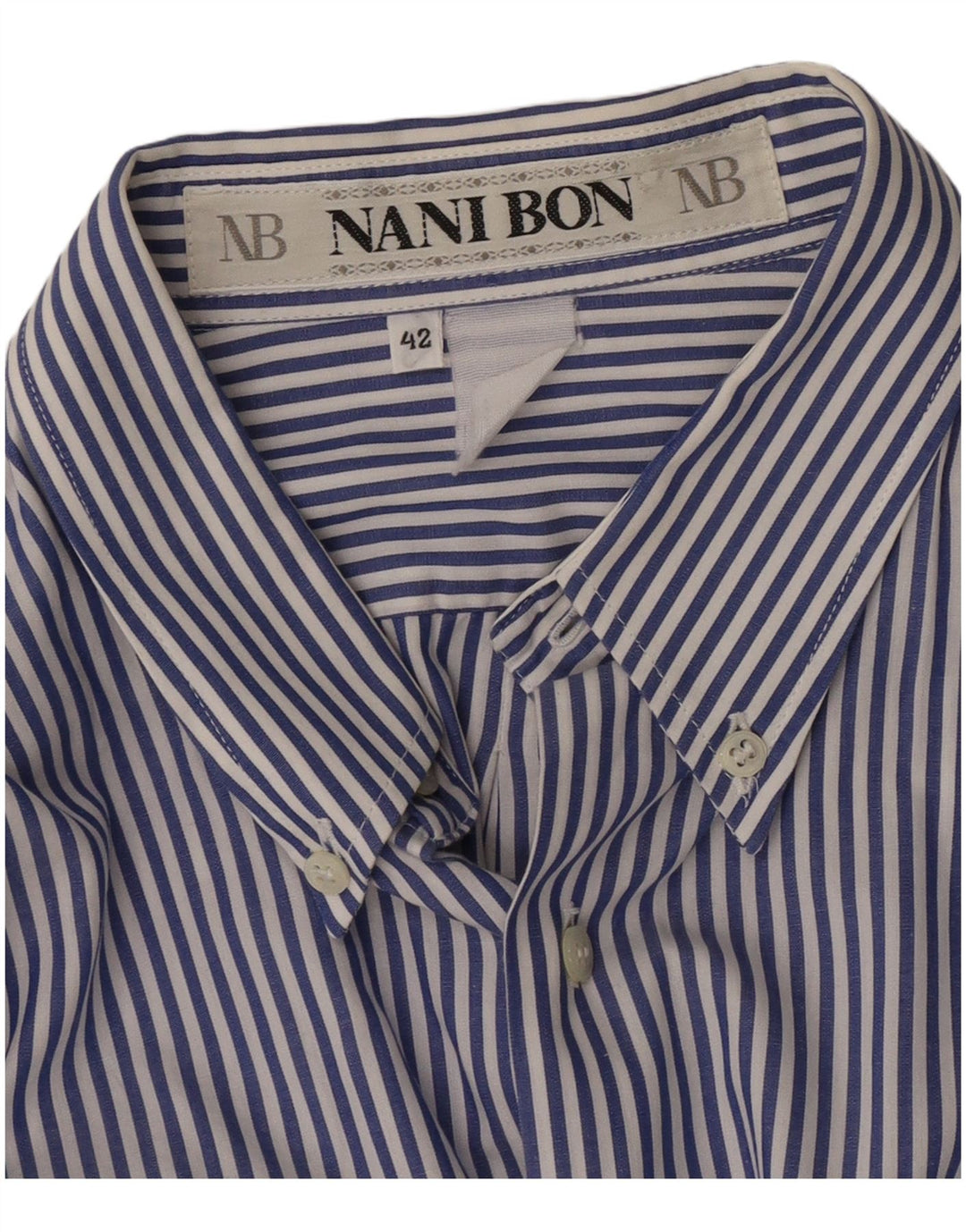 NANI BON Chemise Homme Taille 42 Grande Rayure Bleue