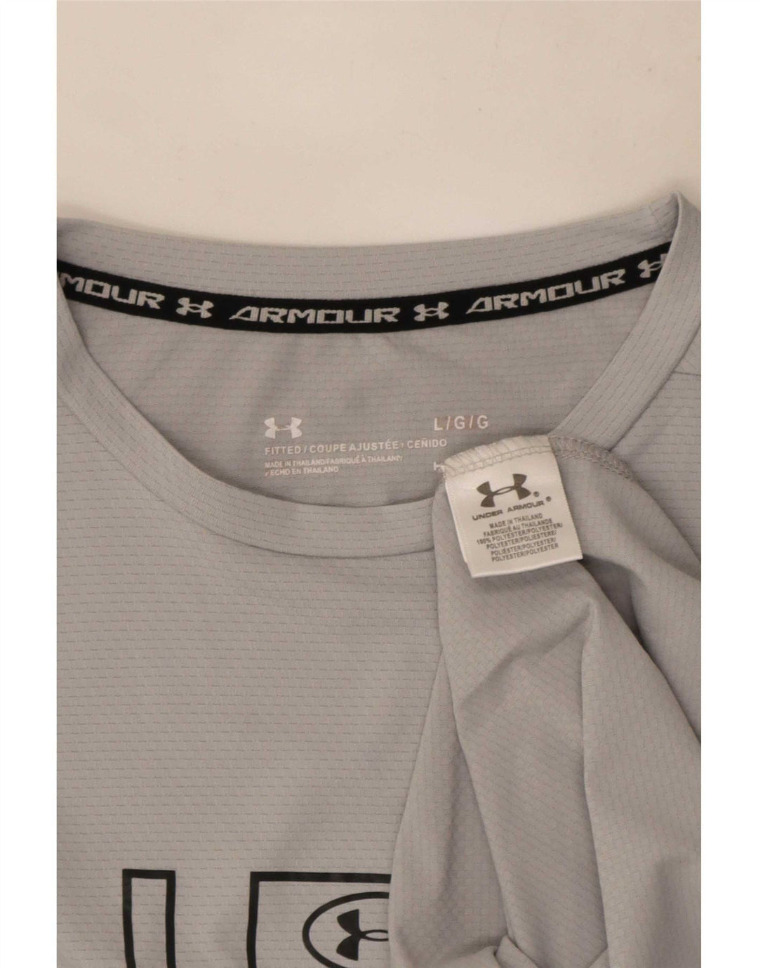 Under Armour T-Shirt Graphique Homme Large Gris Polyester