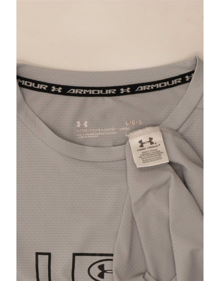 Under Armour T-Shirt Graphique Homme Large Gris Polyester