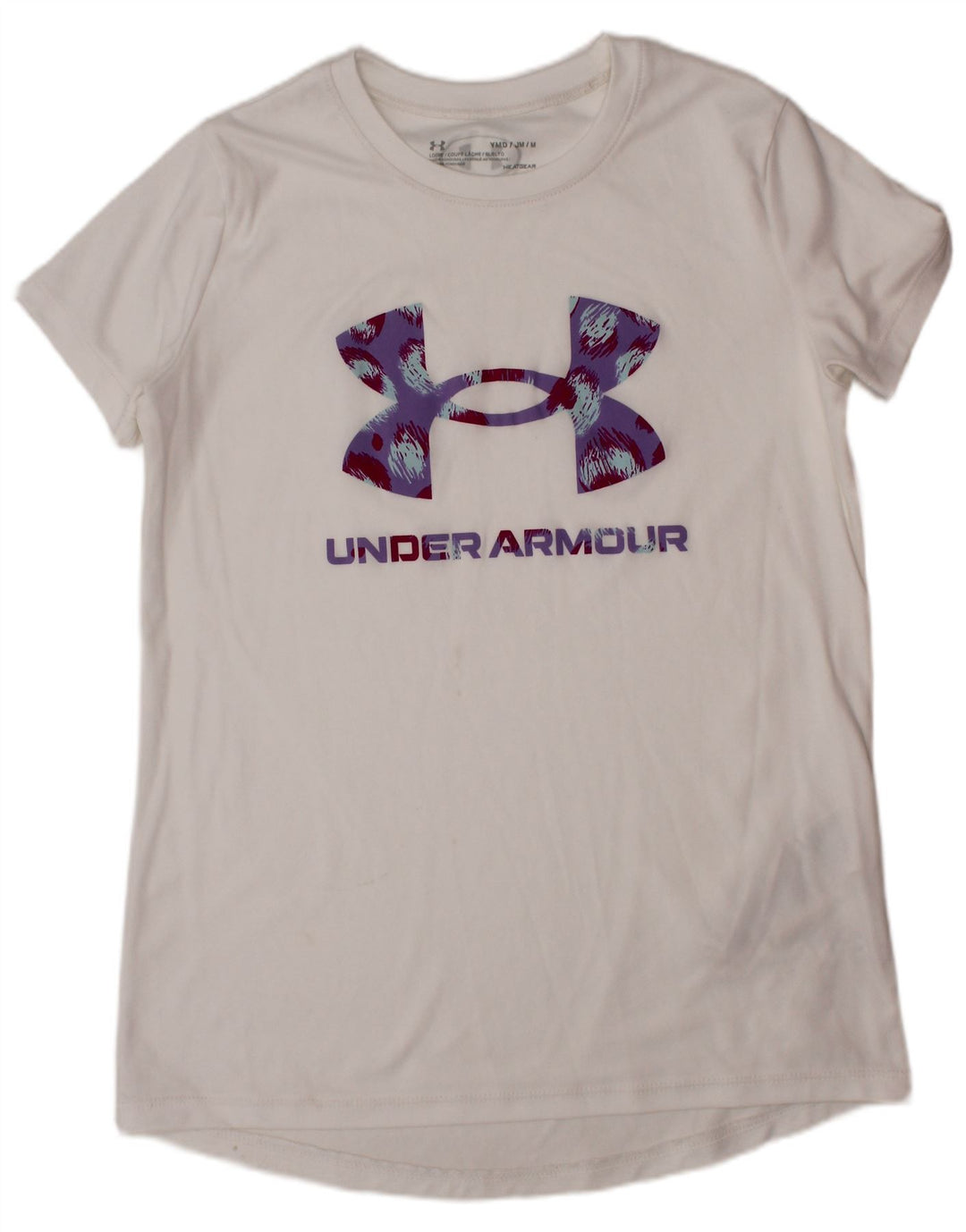 UNDER ARMOUR T-shirt graphique Heat Gear pour fille 9-10 ans Blanc moyen