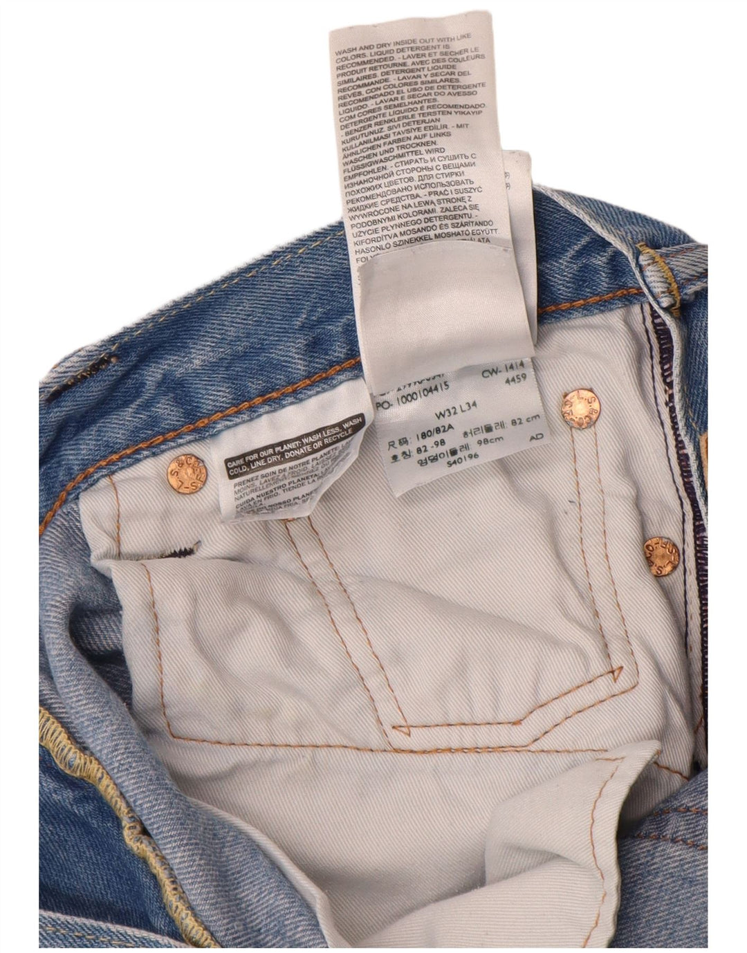 Levi's Jean Droit 504 Homme Bleu W32 L34 Coton