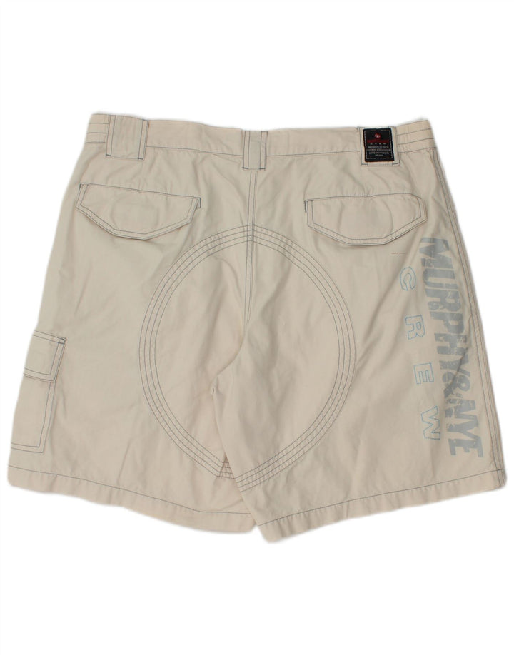 Murphy & Nye Short cargo graphique pour homme W38 XL en coton blanc
