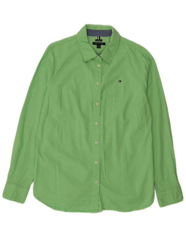 Tommy Hilfiger Chemise coupe classique pour femme UK 14 coton vert moyen