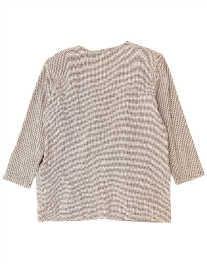 Veste blazer surdimensionnée femme vintage UK 16 Grand colorblock gris