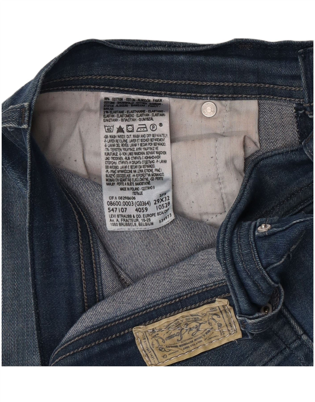 Levi's Jean Skinny Femme W29 L32 Bleu Coton