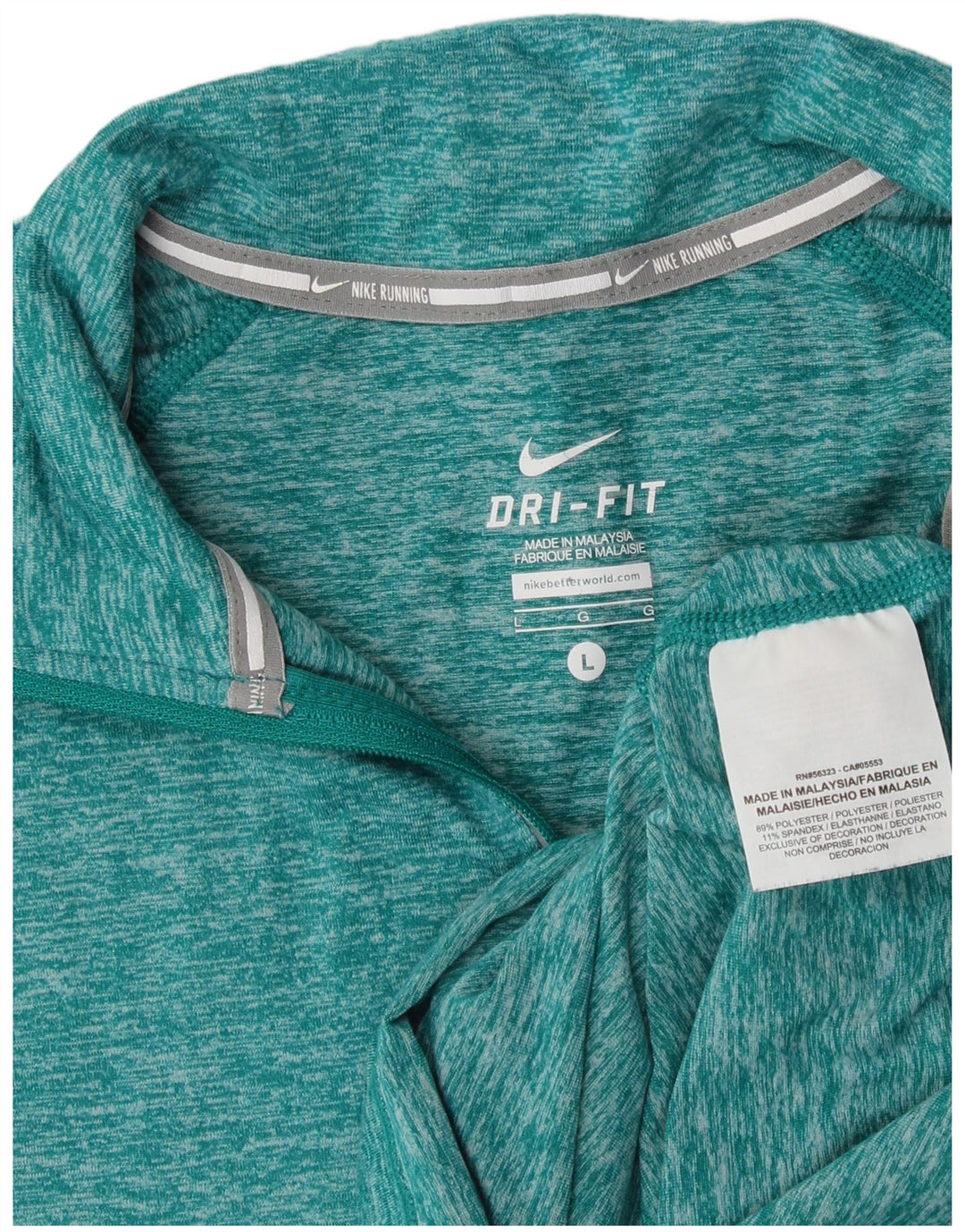 Nike Haut de survêtement Dri Fit pour femme UK 16 Large Turquoise Polyester