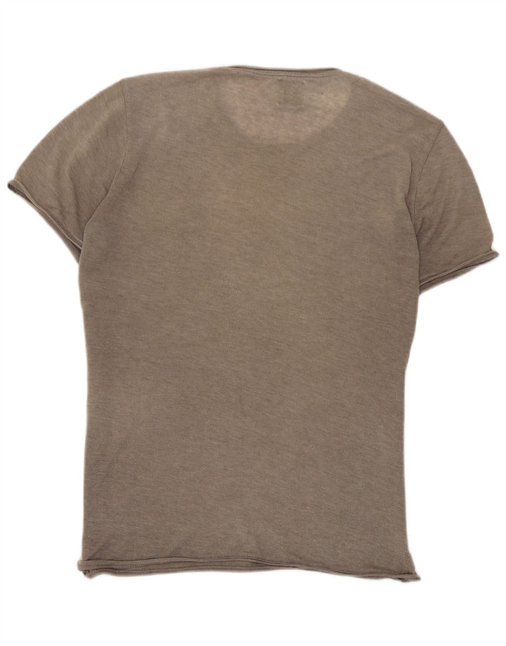 Zara T-Shirt Femme Top UK 10 Petit Marron