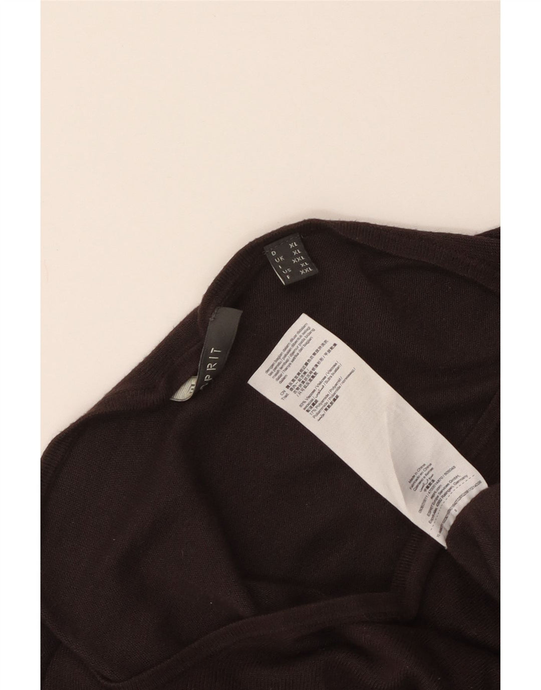 Esprit T-shirt long surdimensionné pour femme UK 18 XL Marron Viscose