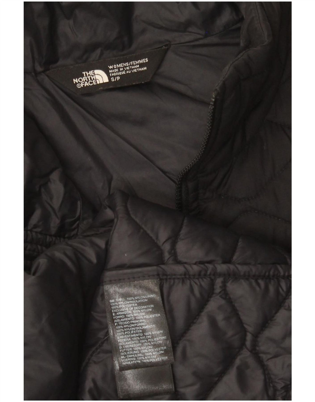 The North Face Veste matelassée pour femme UK 10 Petit nylon noir