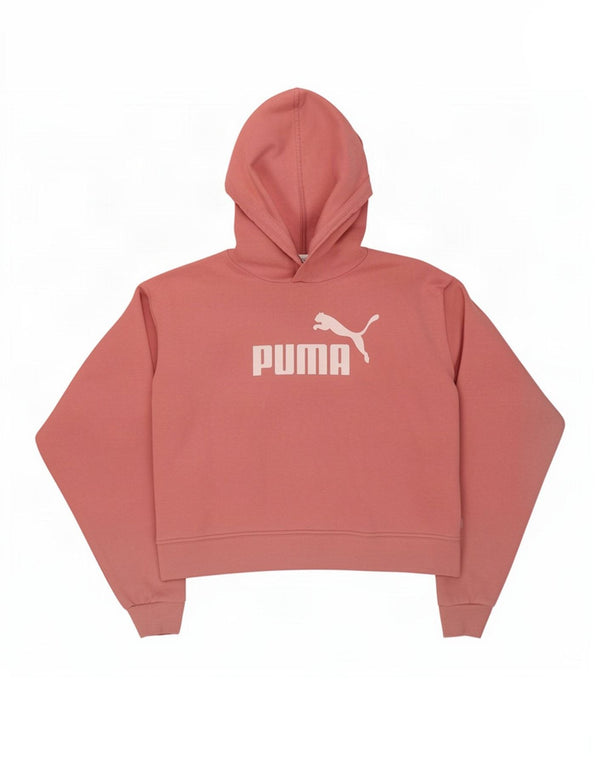 Puma Pull à capuche surdimensionné Crop Graphic pour femme UK 14 Rose moyen Coton