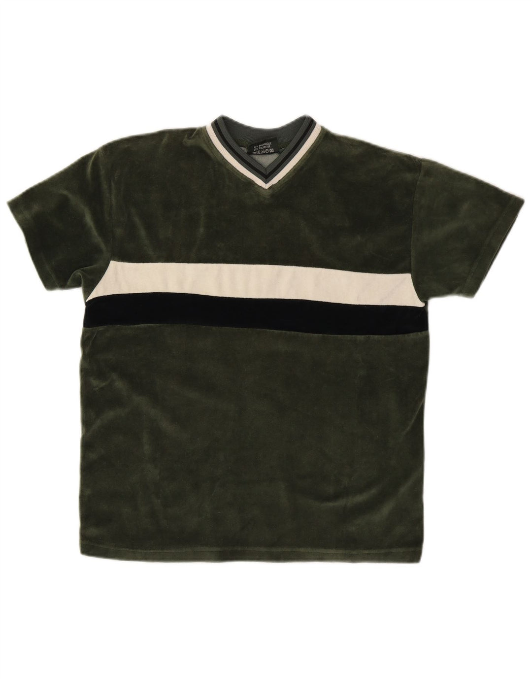 VINTAGE T-Shirt Garçon 12-13 Ans Coton Colorblock Vert Moyen