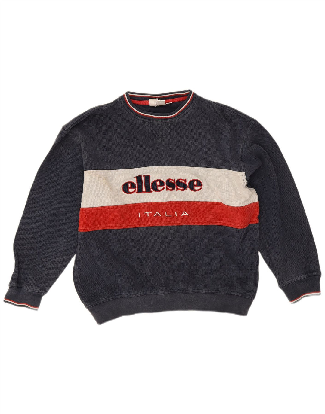 Ellesse Pull Italia Graphic Sweatshirt Homme Bleu Marine Moyen Colourblock