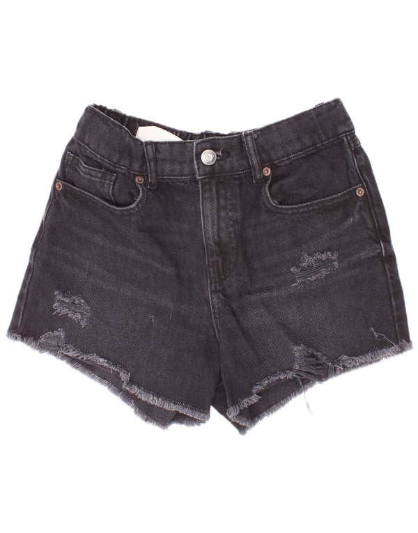Short en jean vieilli fille Zara 11-12 ans W24 coton gris