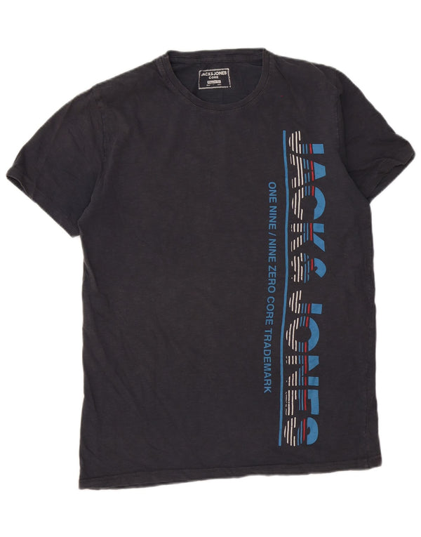 Jack & Jones Mens Regular Fit Graphic T-Shirt Top Large Gris Coton