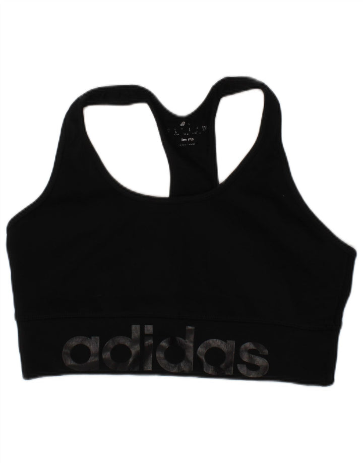 Adidas Femmes Climalite Graphic Sport Bra Top Petit Noir Polyester Sports