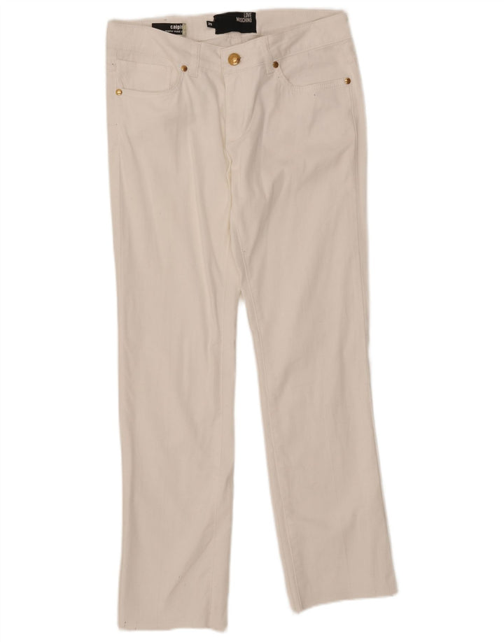 Moschino Femme Jean Droit W29 L29 Coton Blanc