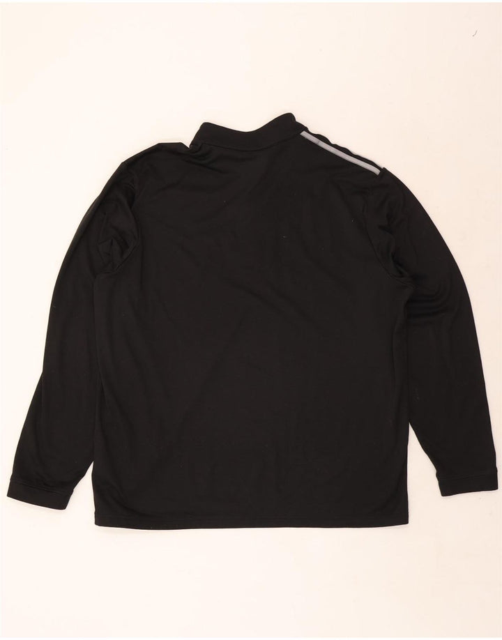 Adidas Hommes Zip Neck Pull Survêtement Top XL Noir Polyester