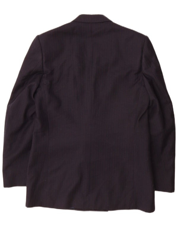Vesmoda Veste blazer double boutonnage pour homme UK 38 Bleu marine moyen à fines rayures