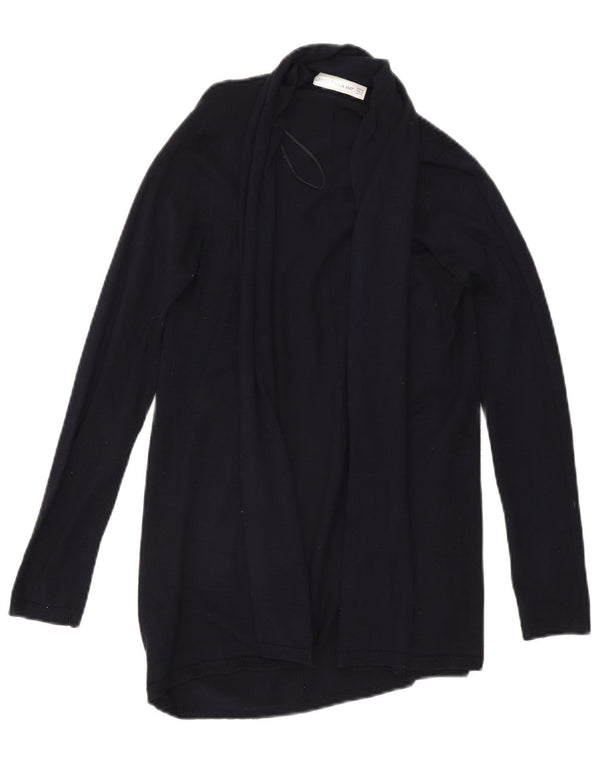 Zara Womens Open Cardigan Sweater UK 12 Bleu Marine Moyen