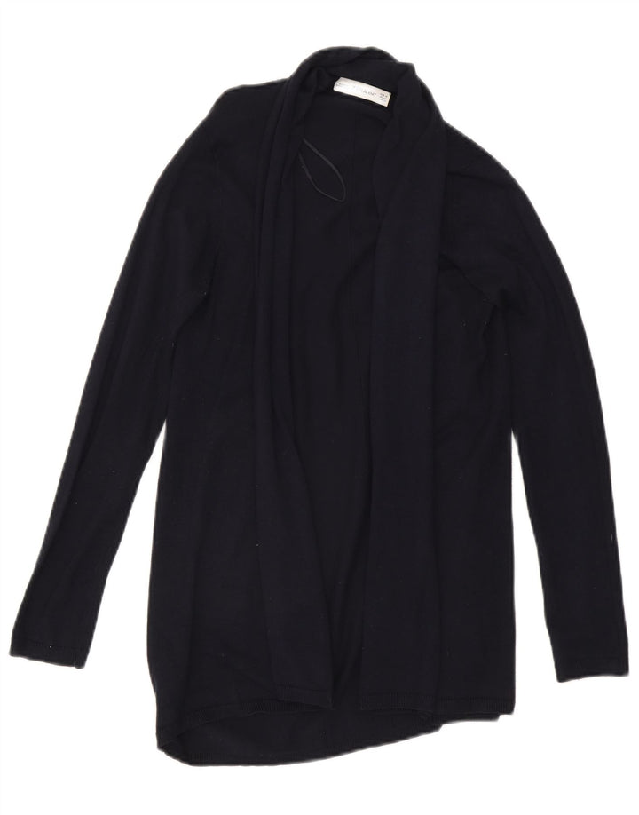Zara Womens Open Cardigan Sweater UK 12 Bleu Marine Moyen