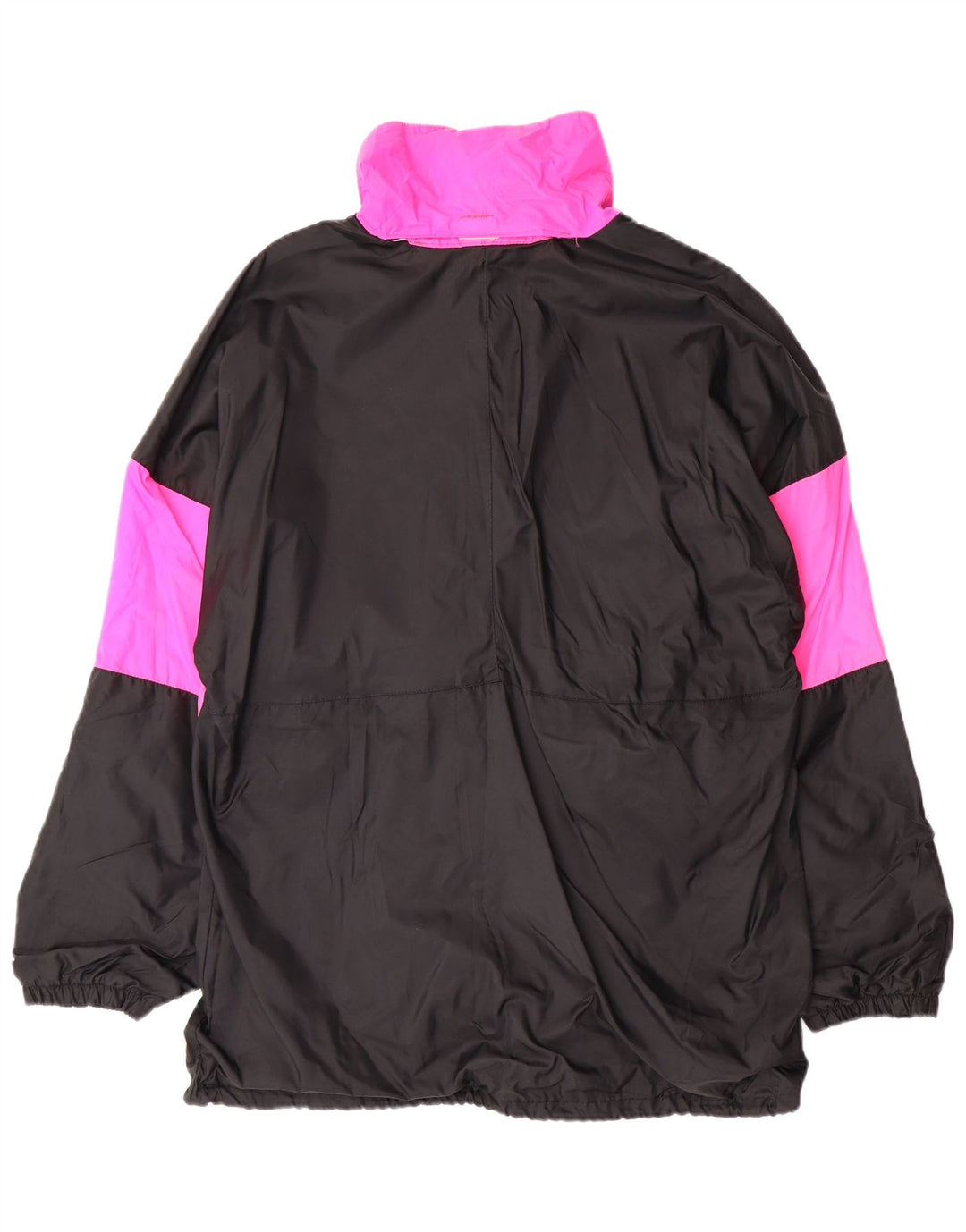 VINTAGE Veste Anorak à capuche pour homme UK 38 Medium Black Colourblock Polyamide