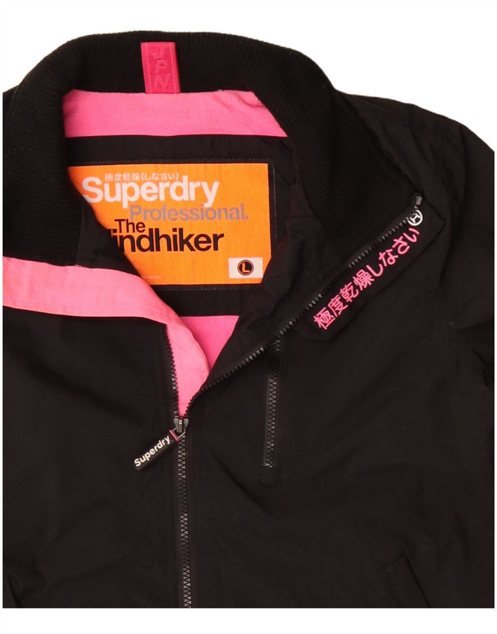 SUPERDRY Veste coupe-vent The Windhiker pour femme UK 16 Large Noir