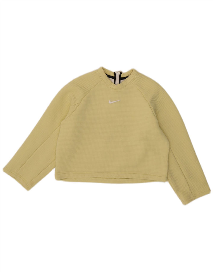 Nike Sweat-shirt court pour femme UK 10 Petit Jaune